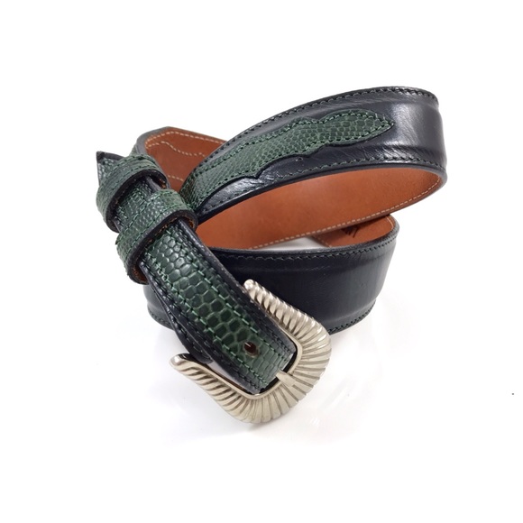 ❌SOLD❌ TONY LAMA green lizard skin leather belt - Picture 7 of 7